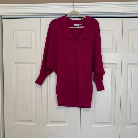 Vintage Genoa by Brenda Lim Fushcia oversized medium sweater - Picture 8 of 9